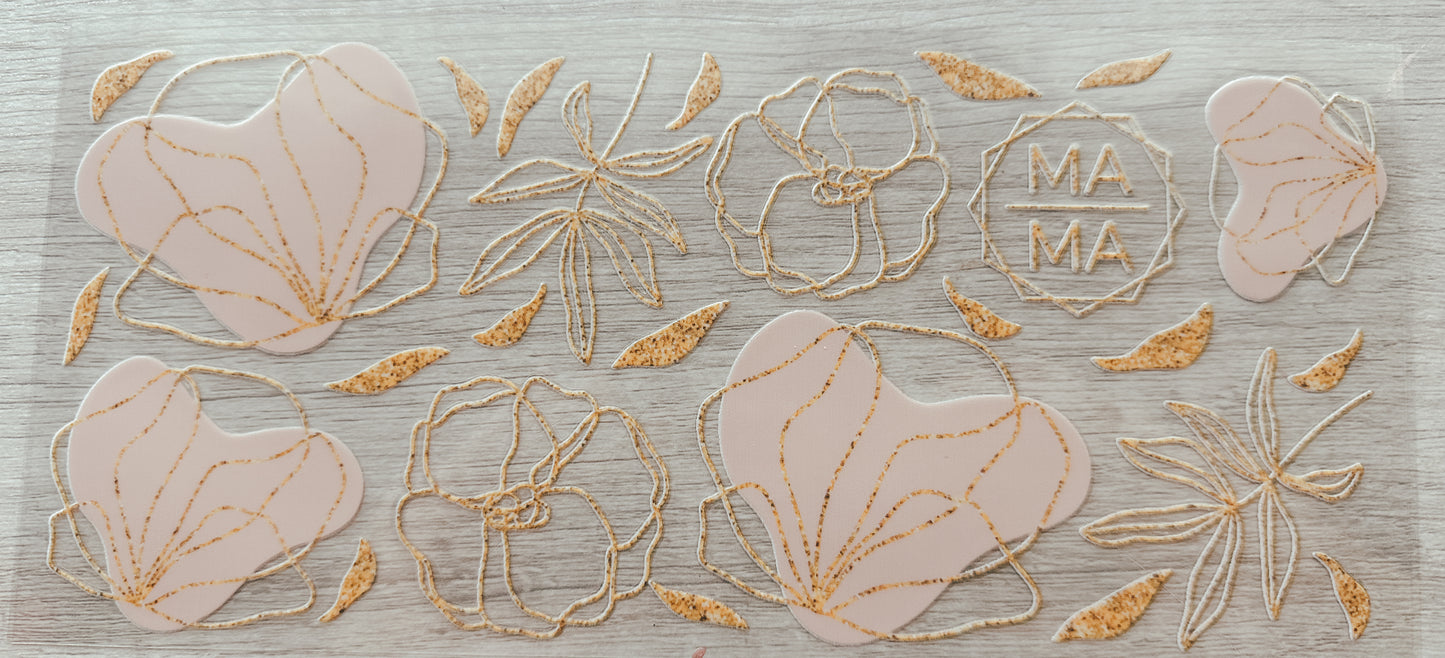 Mama pink floral cup