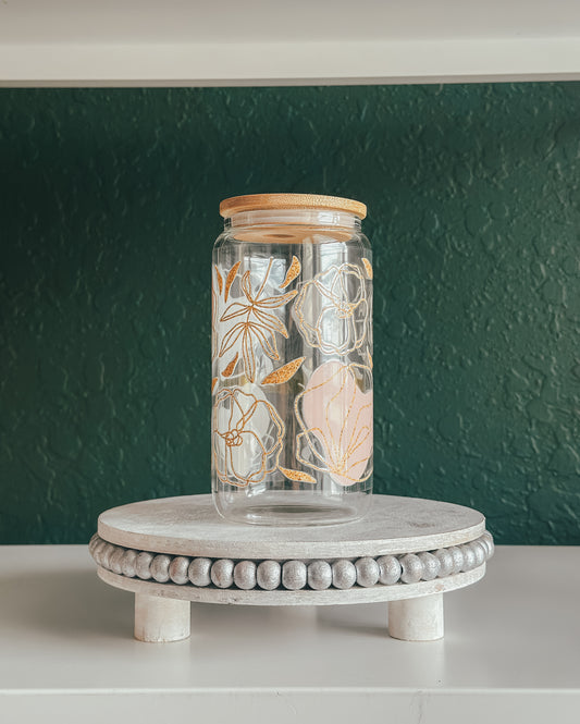 Mama pink floral cup