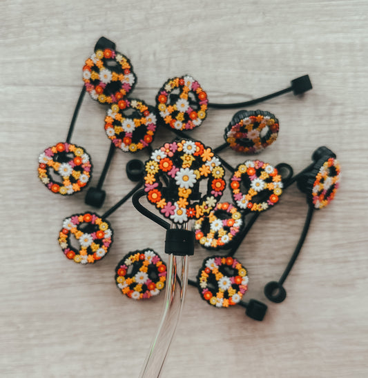 Peace sign straw topper