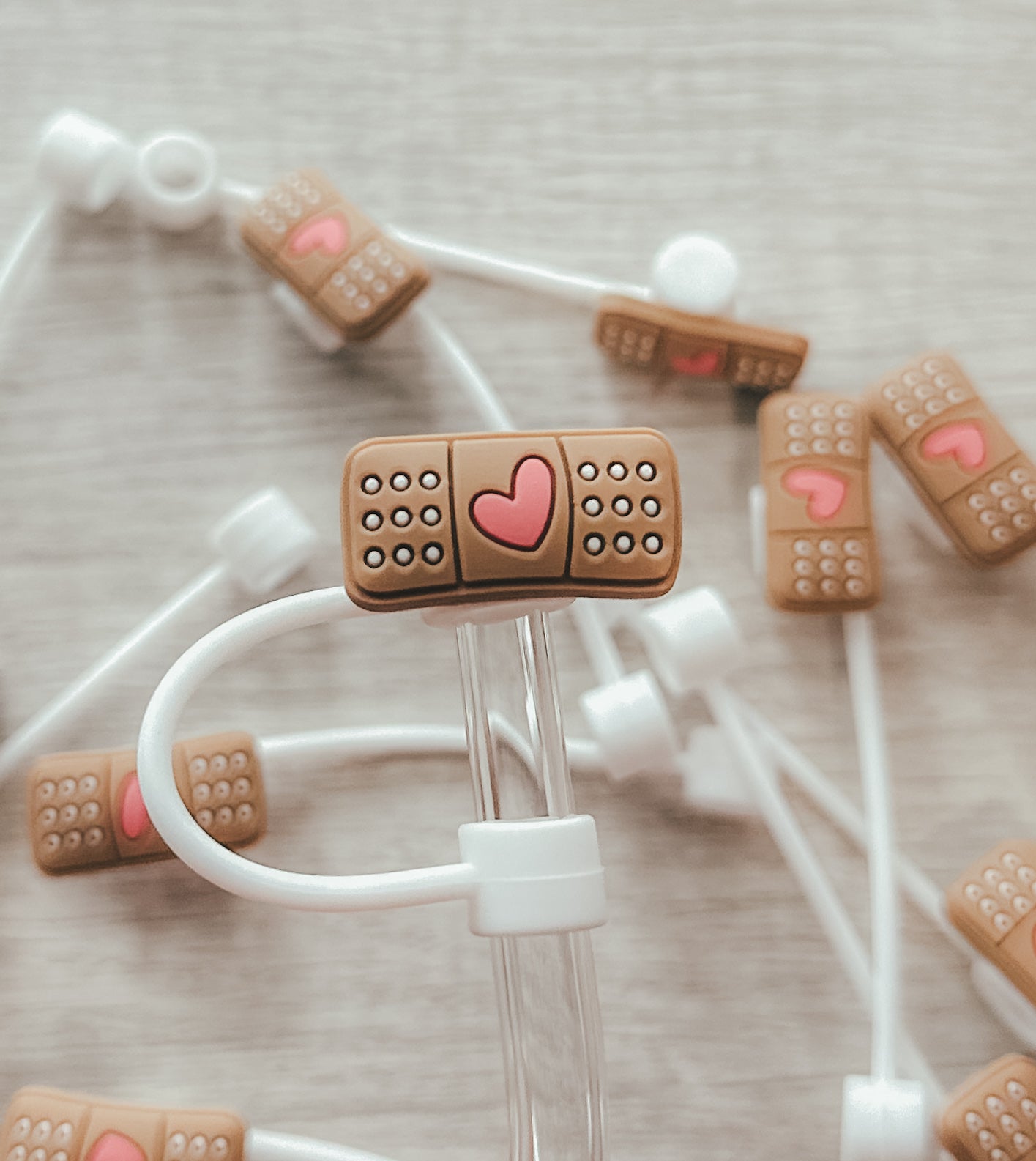 Band aide straw topper