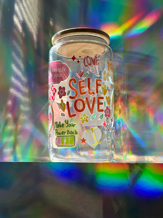 Self Care 16oz Glass Cup